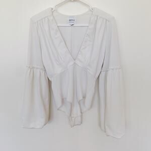 Misa Cream Bodysuit Puff Sleeves
